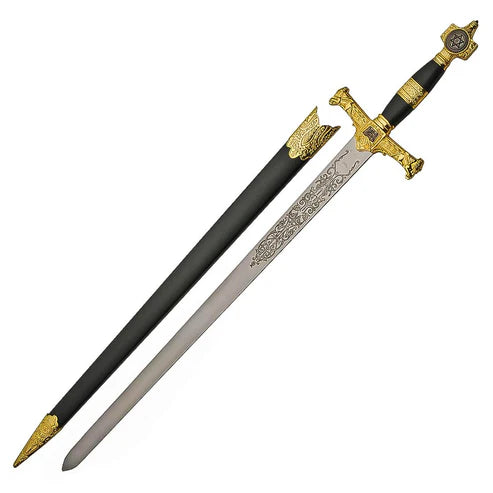 34" Gold Star of David Ceremonial Sword Stainless Steel Medieval By Cosplay Swords