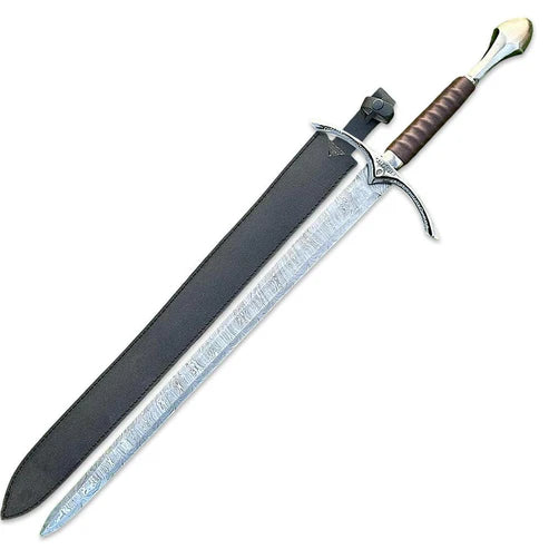 34" Handmade Damascus Steel Viking Sword Premium Medieval By Cosplay Sword