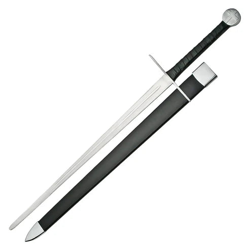 43” Handmade Medieval Cross Sword Stainless Steel Longsword with Scabbard by Cosplay Swords