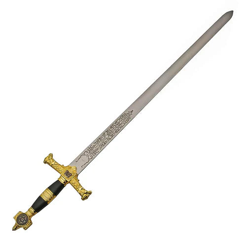 34" Gold Star of David Ceremonial Sword Stainless Steel Medieval By Cosplay Swords