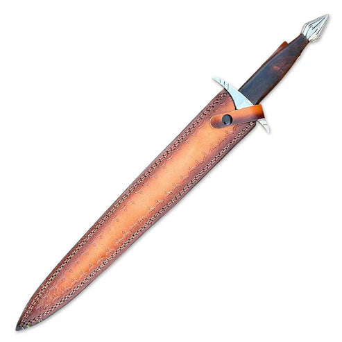 30" Handmade Damascus Steel Double Edge Sword Gladius Style By Cosplay Swords