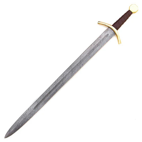 38" Handmade Damascus Steel Medieval Arming Sword Heritage Cosplay Swords
