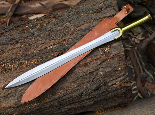 Handmade Double Edge Riptide Backbiter Sword Stainless Steel Greek By Cosplay Swords
