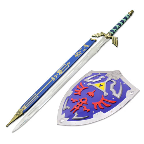 Skyward Edition Master Sword & Hylian Shield Replica Breath of the Wild By Cosplay Sword