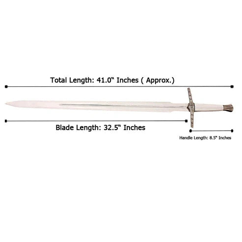 Handmade Witcher Silver Sword Replica Edition with White Scabbard By Cosplay Swords