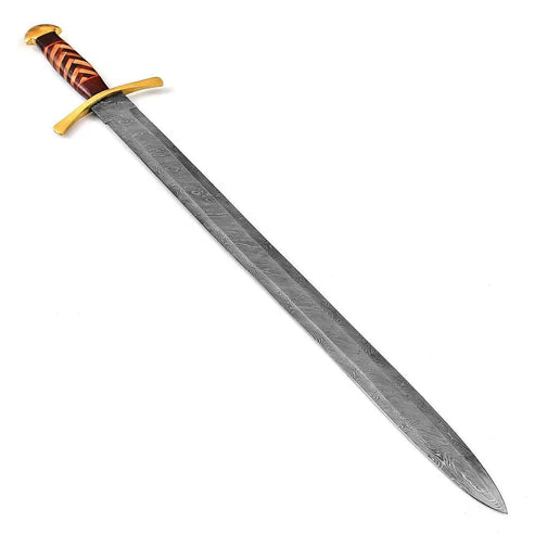 37" Brute Elja Pattern Damascus Steel Sword Historical Replica By Cosplay Swords