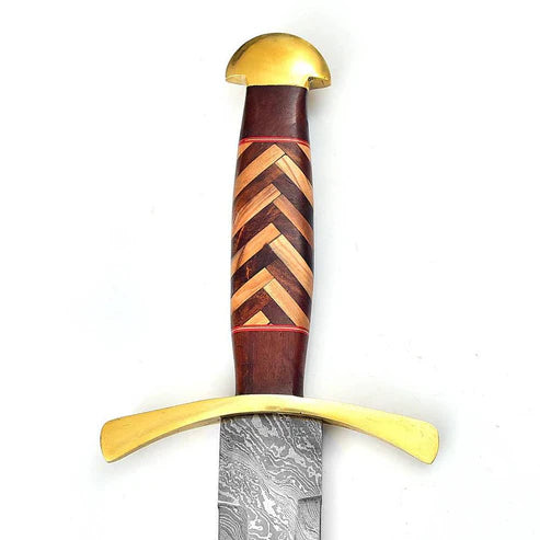 37" Brute Elja Pattern Damascus Steel Sword Historical Replica By Cosplay Swords