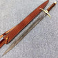 36" Custom Handmade Damascus Steel Sword  With Leather Sheath By Cosplay Swords
