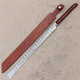 28" Handmade Damascus Steel Hunting Sword Machete Style By Cosplay Swords