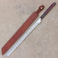 28" hand forged Damascus steel hunting machete with a curved edge and sheath by Cosplay Sword