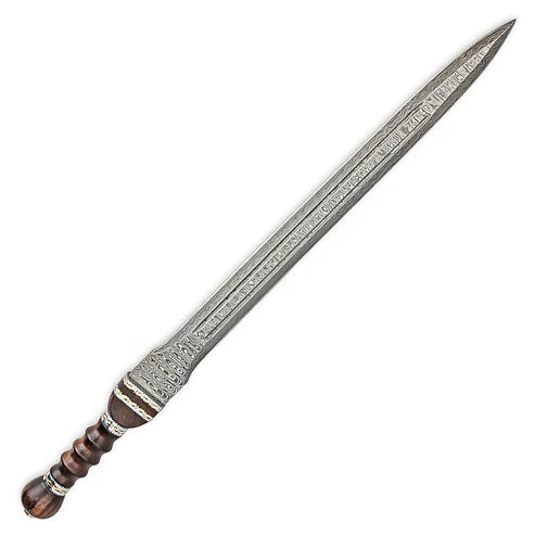 25.75" Historical Damascus Gladiator Sword Heartwood Handle By Cosplay Swords