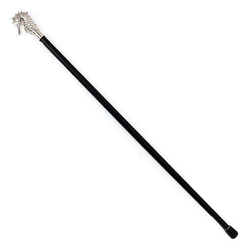 Silver Luxury Hippocampus Sea Horse Handle Cane Sword 12.25" Spear Point Blade