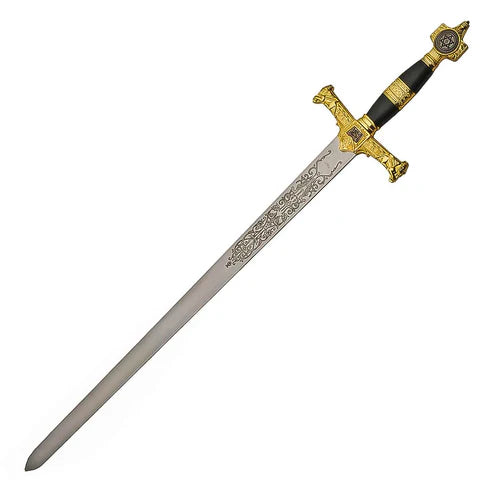 34" Gold Star of David Ceremonial Sword Stainless Steel Medieval By Cosplay Swords