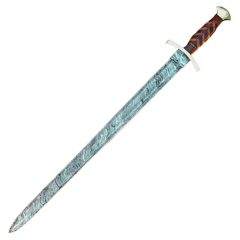 39" Handmade Damascus Steel Viking Sword By Cosplay Swords