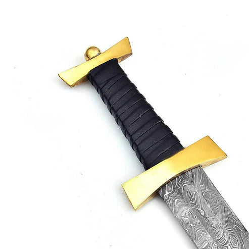 32" Handmade Damascus Steel Roman Spatha Sword Historical Replica By Cosplay Swords