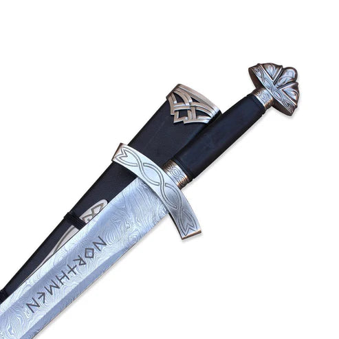 Handmade Damascus Steel Norseman Sword 38" Custom Viking Nordic Sword by Cosplay Swords