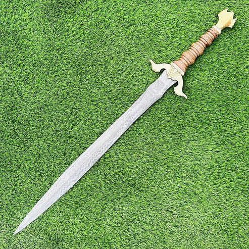 32" Handmade Damascus Steel Viking Sword Historical Medieval By Cosplay Swords