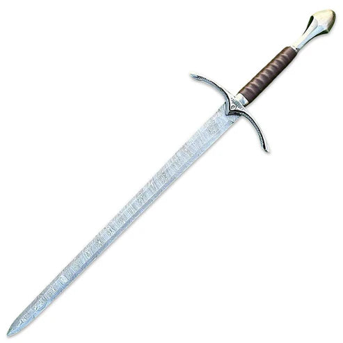 34" Handmade Damascus Steel Viking Sword Premium Medieval By Cosplay Sword