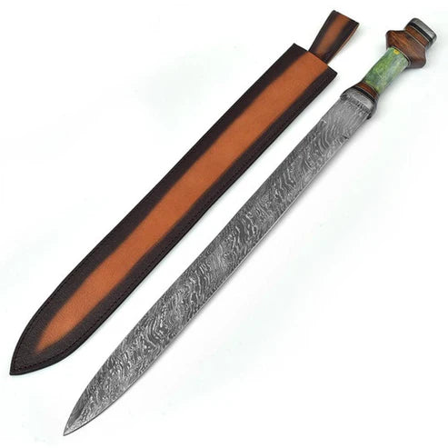 30.5" Handmade Damascus Steel Gladiator Spatha Sword Roman By Cosplay Swords