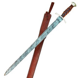 39" Handmade Damascus Steel Viking Sword By Cosplay Swords