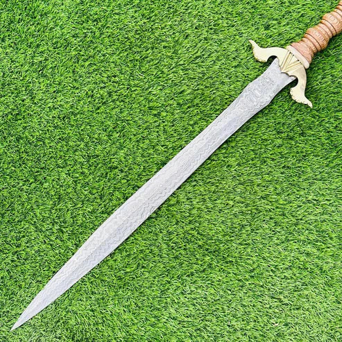 32" Handmade Damascus Steel Viking Sword Historical Medieval By Cosplay Swords