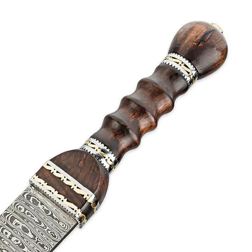 25.75" Historical Damascus Gladiator Sword Heartwood Handle By Cosplay Swords