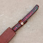 28" hand forged Damascus steel hunting machete with a curved edge and sheath by Cosplay Sword