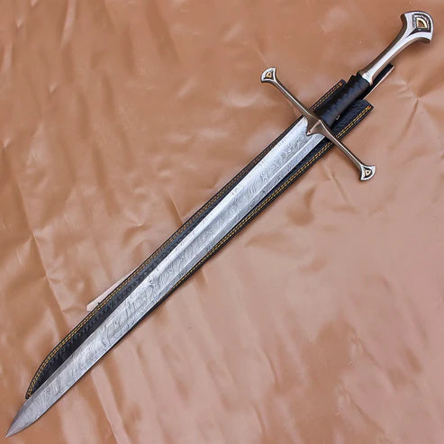 40" Damascus Steel Anduril Sword of Aragorn Narsil Replica By Cosplay Swords