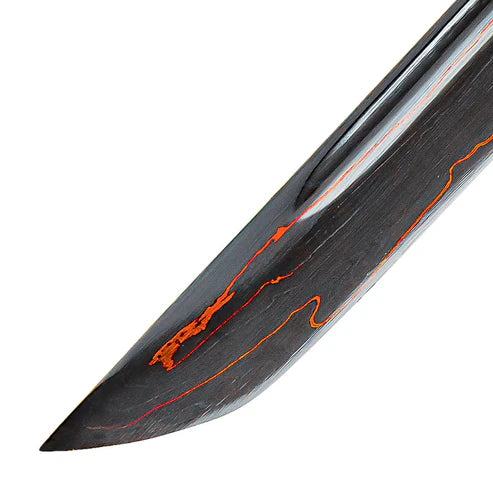 41 3/4" Shinwa White Knight Black Damascus Sword Full Tang Katana By Cosplay Swords