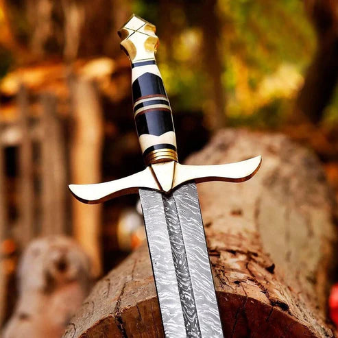 34" Handmade Damascus Steel Viking Sword Premium Medieval Cosplay Swords