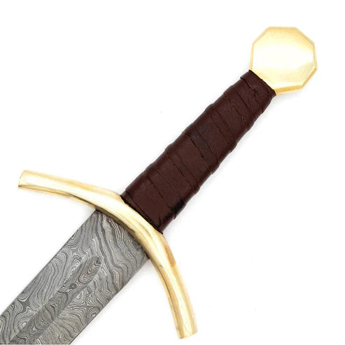 38" Handmade Damascus Steel Medieval Arming Sword Heritage Cosplay Swords