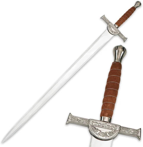 43" Highlander Macleod Scottish Sword Mirror Polished Broadsword Cosplay Swords