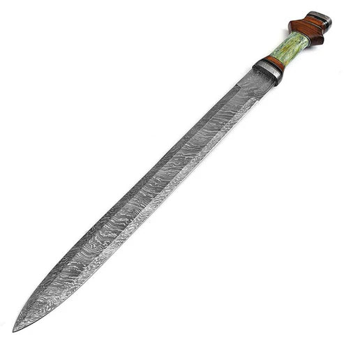 30.5" Handmade Damascus Steel Gladiator Spatha Sword Roman By Cosplay Swords