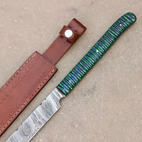 28" Custom Damascus Steel Machete Sword  Full Tang Tactical By Cosplay Swords