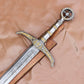 40" Hand Forged Damascus Steel Locksley Sword Rat Tail Medieval Inspired Blade with Leather Sheath