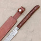 28" Handmade Damascus Steel Hunting Sword Machete Style By Cosplay Swords