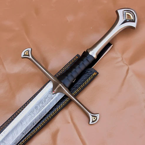 40" Damascus Steel Anduril Sword of Aragorn Narsil Replica By Cosplay Swords