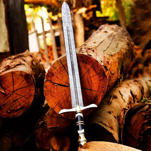 34" Handmade Damascus Steel Viking Sword Premium Medieval Cosplay Swords
