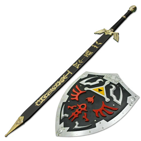 Master Sword of Dark Link & Dark Link Hylian Shield Set By Cosplay Sword