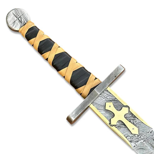39" Custom Handmade Damascus Steel Viking Sword Medieval Longsword By Cosplay Sword