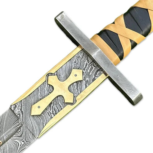 39" Custom Handmade Damascus Steel Viking Sword Medieval Longsword By Cosplay Sword