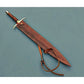 Handmade Damascus Steel Sword 32" Medieval Sword with Leather Sheath