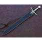 Handmade King Solomon Sword 38" Damascus Steel Medieval Ceremonial Sword with Leather Sheath
