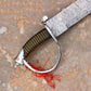 Hand Forged Damascus Steel Rat Tail Cutlass 31" Authentic Pirate Sword with Leather Sheath
