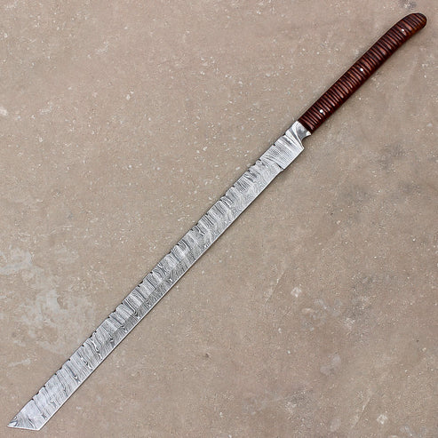 28" Handmade Damascus Steel Hunting Sword Machete Style By Cosplay Swords