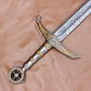 40" Hand Forged Damascus Steel Locksley Sword Rat Tail Medieval Inspired Blade with Leather Sheath
