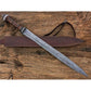 30" Hand Forged Damascus Roman Gladius Sword Rose Wood Handle By Cosplay Swords