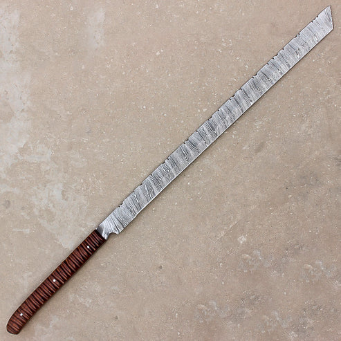 28" Handmade Damascus Steel Hunting Sword Machete Style By Cosplay Swords