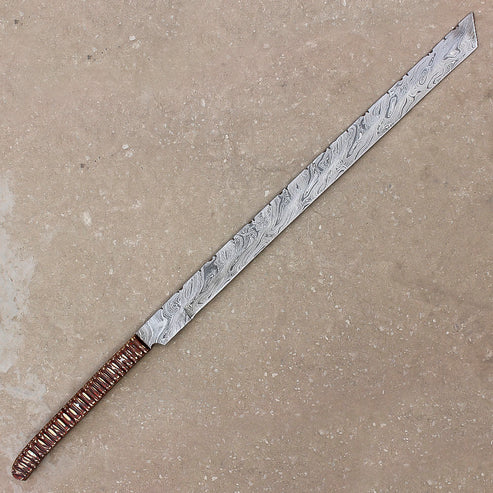 28" Hand Forged Damascus Steel Full Tang Machete Sword Heavy Duty By Cosplay Swords