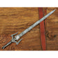 Damascus Steel Medieval Barbarian Sword 38" Hand Forged Double Edge Blade Cosplay Swords
